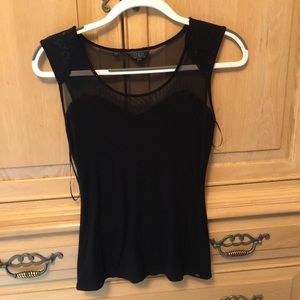 Guess Sequin Shoulder Mesh Top
